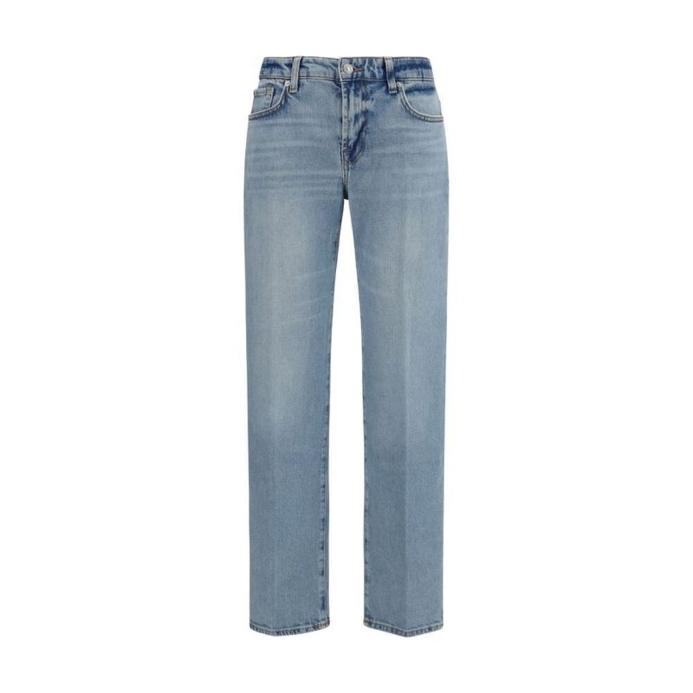 7FOR Blue Cotton Straight-Leg Women's Jeans